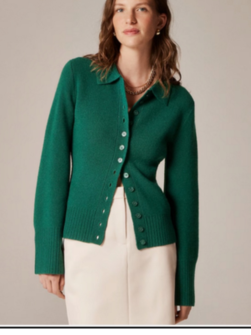J Crew Milano-stitch cinched-waist cardigan